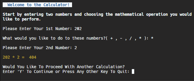 PyCalc Example